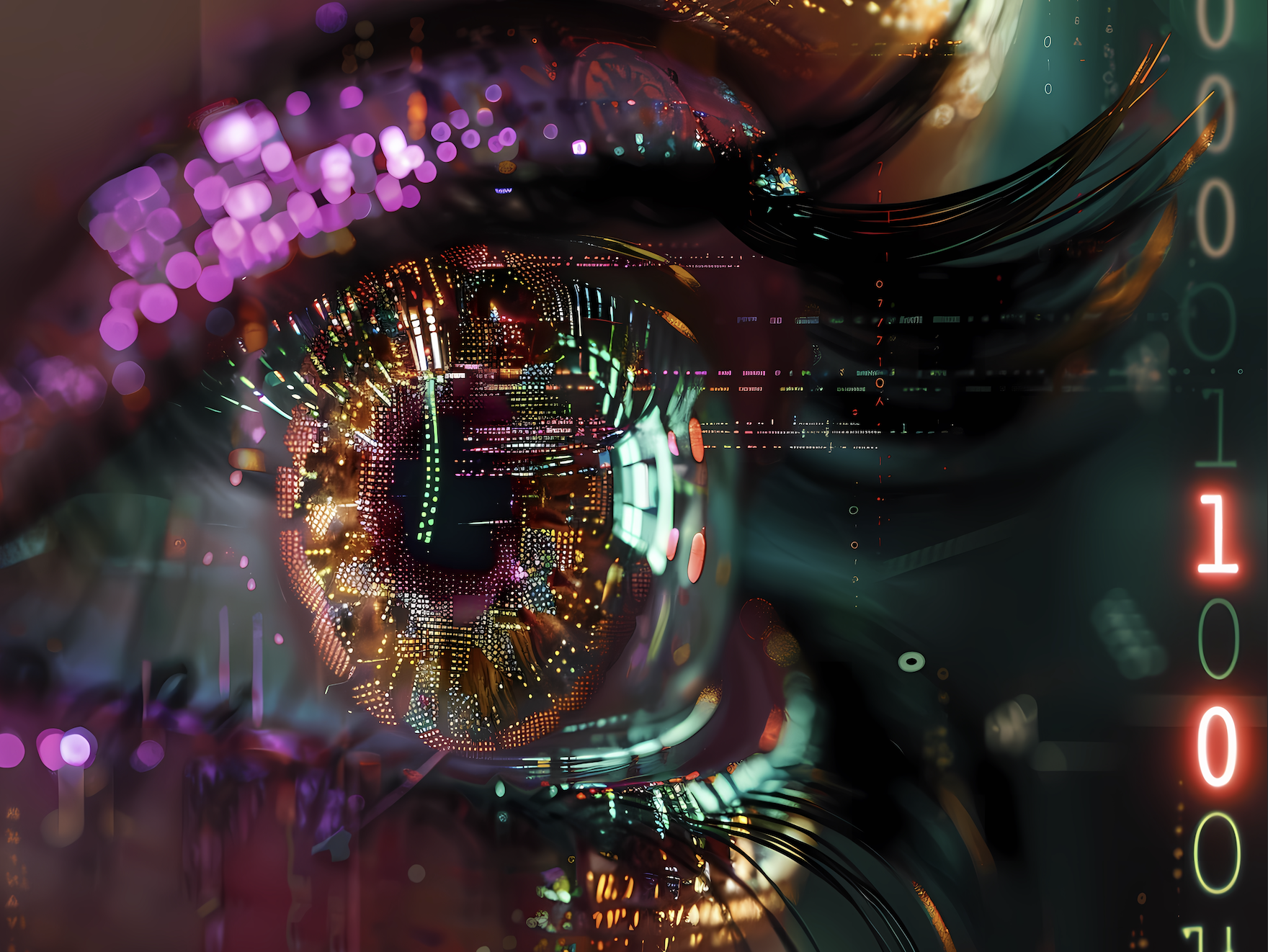 Eye looking into Artificial Intelligence